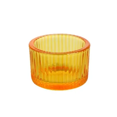 Colored Ribbed Glass Votive Candle Holder Set Amber Pink Green Red Tealight Cup Wedding Romantic Table Centerpiece Decor