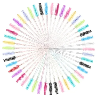 High Quality Reusable Crystal Eyebrow Custom Logo Mascara OEM Wholesale Professional Eyelash Brushes Makeup Beauty Tools