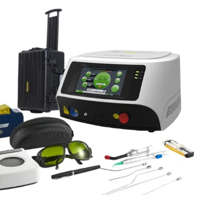 New 1470nm Wavelength Class II Diode Laser System CW/Repeat Pulse Operation 7-inch True Color Touch Screen EVLT/Spider Vein