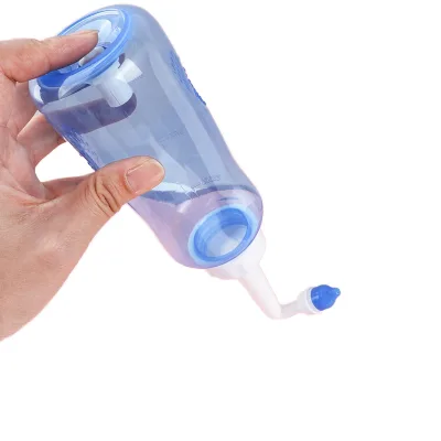 Sinus Rinsing Nasal Wash Bottle Sinus Rinser Bottle Pressure Irrigation Neti-Pot with Sticker Thermometer for Adult & Kid