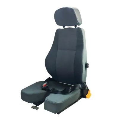 Non-Suspension Vehicle Seat With Split Seat Cushion Wear Resistant Cloth&Safety Belt & Adjustable HeadrestTruck Tractor Forklift