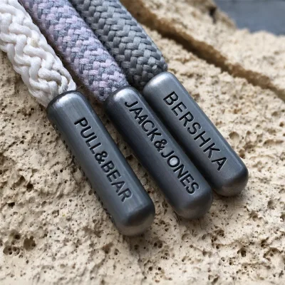 Custom Logo Metal Aglets Laser logo Shoelace Tip Metal Screw for Sneaker