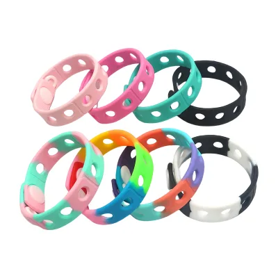 Custom 180mm Soft PVC Colorful Wristband Bracelet for Clog Charms Children Adjustable Silicone Charm Bracelets
