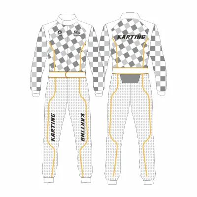Slidestar Professional Flame-Retardant Karting Suit for Unisex Adults-% Polyester Full Sleeve Racing Wear with Comfortable Design