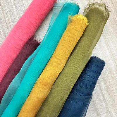 Custom Wholesale High Quality Colorful Organza Flower Wedding Lace Fabrics for Dresses