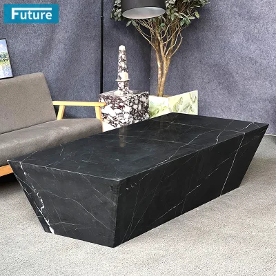 Cheap Factory Price Natural Modern Low Plinth Nero Black Marqulina Marble Coffee Table for Livingroom Villa Hotel Home Furniture