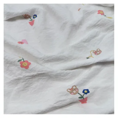 Cloud Cotton Garment Fabric 100% Polyester Peach Finish Soft Printed Crepe Fabric for Cloth