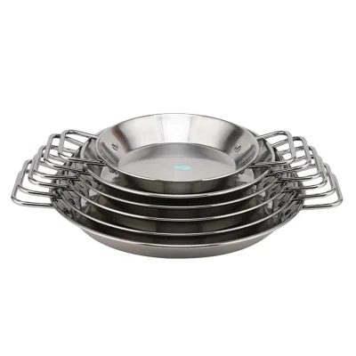 Stainless Steel Seafood Paella Pan for Cooking Frying Pan