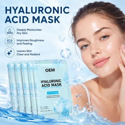 Customized Hyaluronic Acid Sheet Mask Intensive Moisture Treatment Rough Skin Polishing Barrier Rebuilding Wholesale Supplier