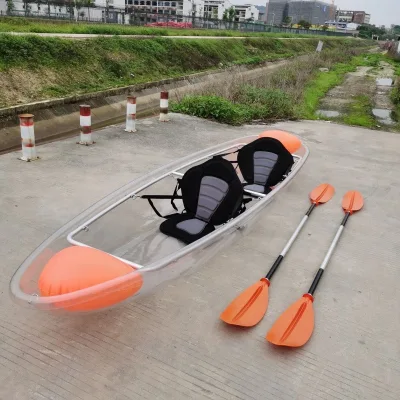 Factory of Double-seated Tourism Entertainment Transparent Crystal Kayaks clear Bottom with Aluminum Paddle