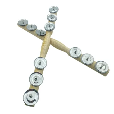 Bulk Six - Jingle Bar Chimes Kids' Hand Bells Wooden - Handle Ringing Bells