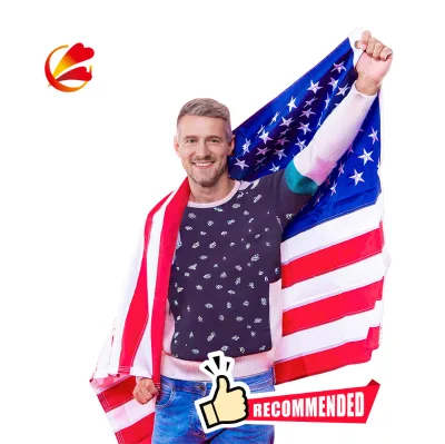 Customized Sizes American Flag 420D Nylon with 90X150Cm Embroidered Stars and Grommets Banner Suppliers