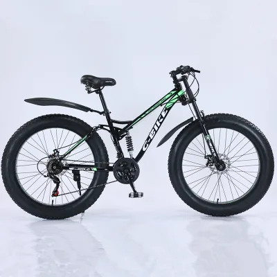 Best Selling 21-Speed Road Bike with Steel Suspension Fork Double Fat Tyre Disc Brakes Aluminum Alloy Rims 26" Wheels