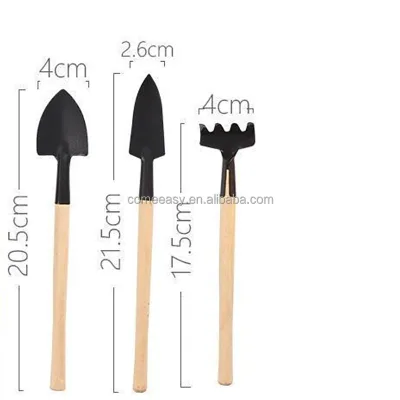 3-Piece Mini Handheld Garden Tool Set Hot Sell Home Office Shovel Spade Rake Kids' Plant Flower Care