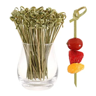 Premium Bamboo Knot Cocktail Picks 4.7 Inch Long Toothpicks for Appetizers Party Food Fruit Drinks Skewer Sticks