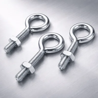 China Factory OEM Custom M3-M10 Zinc Plated Eye Bolt and Nut Threaded Ring Eye Bolts for Industrial Securing