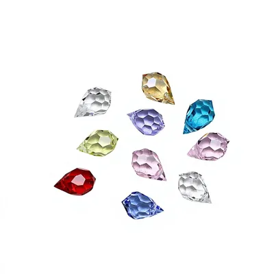 Wholesale Multi-color Crystal Glass Drop Pendant Colorful Faceted Crystal Drop Charms for DIY Earring Necklace Findings