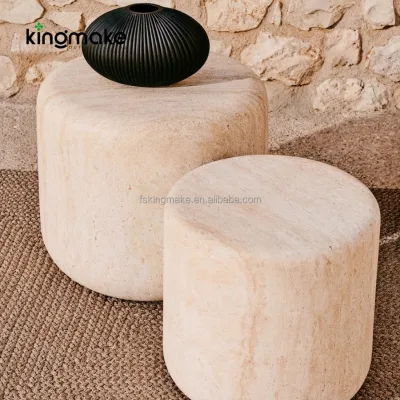 Modern Garden Table Furniture Indoor Outdoor Use Modern Side Table Stone Cylinder Side Table Natural Stone Stool
