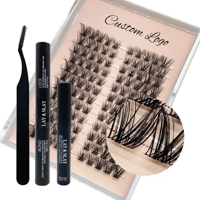 Wholesale Invisible Lash Extensions Natural Cils Cluster Eyelashes Invisible Band Lash Clusters with Invisible Band