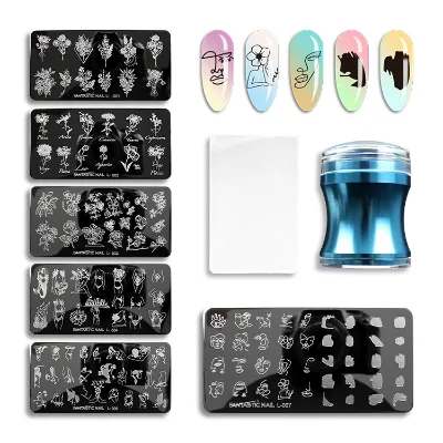 Manicure Salon Tool Flower Nail Stamping Plate Kit 6x12 Nail Art Beauty Stamping Plates