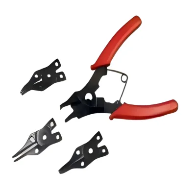 VIKTEC Carbon Steel Heavy Duty Multi-functional Universal Circlip Plier with 4pcs Interchangeable Heads OEM for Maintenance