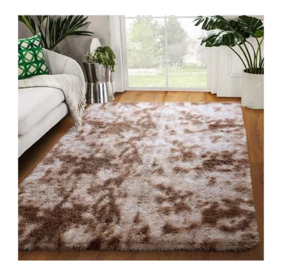 Soft Polyester High Pile Non Slip Back Plush Carpets Rug Shaggy for home , for living room , for dinning room