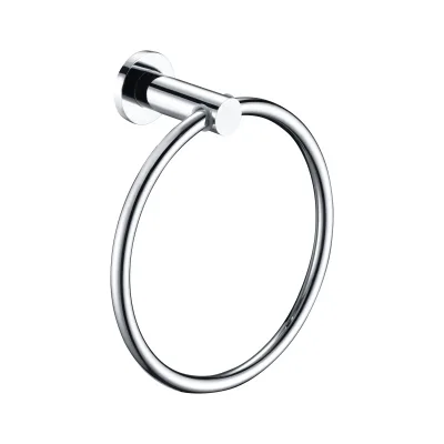Premium Brass Material Chrome Towel Ring Wall Mounted Rust Resistant Bathroom Towel Holder for Hotel Bathroom