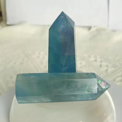 Wholesale High Quality Crystals Healing Stones Clear Blue Fluorite Tower for Decoration