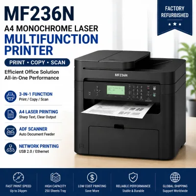 Refurbished A4 Monochrome Laser Multifunction Printer MF236N Copy Scan Network Office MFP Machine