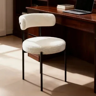 Simple Modern Dining Chair Stainless Steel Frame Customizable Fabric Cushion Home Office Hotel Living Room Furniture