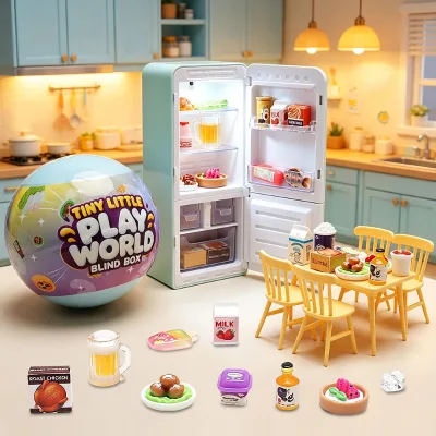 Role Playing Light up Mini Fridage With Mystery Ball Childlike Wonders Fun DIY Craft Toys Cute & Trendy Collection Play Set Toys