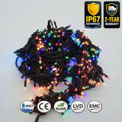 Outside Flexible LED String Lights 10M 50M 100M Black Rubber Cable Multi Color RGB Custom Extendable 100M Commercial Decor