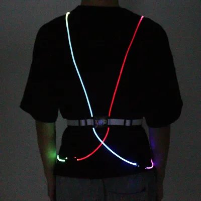 360 Degree High Visibility Optical Fiber LED Light up Vest for Running