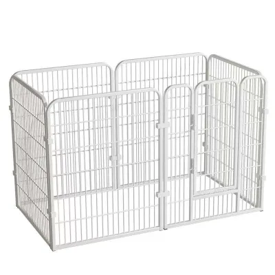 Chinese Factory Practical Pet Barrier Multi-Purpose Fence Modern Iron Design with Straight Hair No Door Foldable Dog Cage
