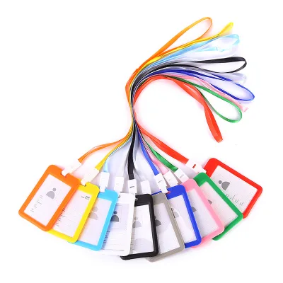 2025 Candy Color Identity Badge Lanyard Plastic Work ID Neck Strap Card Bus Holders Work Card Bus Access Student Card Holder