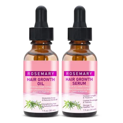 Custom LOGO Rosemary Oil Reduce Hair Loss Scalp Oil Serum Damaged Hair Regrowth Thickening Hair Growth Oil