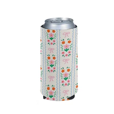 Customized Floral Can Sleeve, Portable Foldable Can Covers, Reusable , Suitable for Soda, Beer and Water Bottles