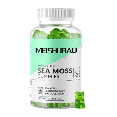Meishubao hot sale sugar free sea moss green gummies of bear to support digestive