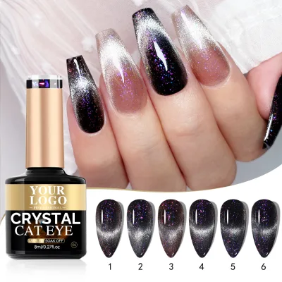 New Cat Eye Gel Polish Deroi Crystal Silver Cat Eye Gel Polish Multi Effect Glitter Magetic Cat Eye Nail Gel Polish