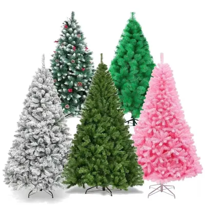 Easy Install Expanding Big Spruce Christmas Tree. High Quality Luxurious PVC/PE Degradable Christmas Tree LED Lights Indoor Use