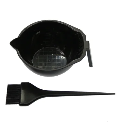 Hair Dye Tint Bowl Black Nylon Hair Dying Brush and Bowl Earth-friendly Plant Fiber Hair Color Dye Brush Set