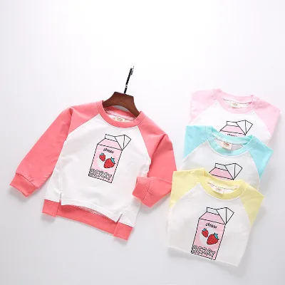 Children's Vintage Distressed Two-Tone Cotton Blend Autumn Casual Breathable & Eco-Friendly Sweatshirt Without Waistband