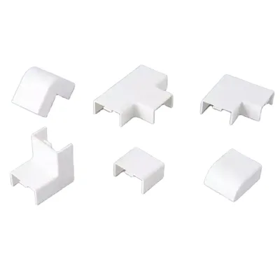 20*10mm/0.79"W*0.39"H Internal Corner Elbow Negative Angle Cable Trunking UL94 V-0 PVC Cuttable Paintable Tool Free Installation