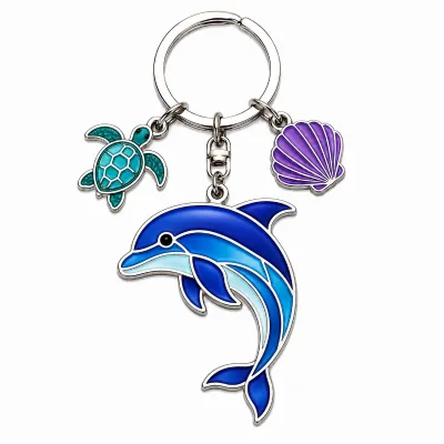 SG Wholesale Custom Tropical Island Tour Gifts Zinc Alloy Soft Enamel Keychains Factory Supply OEM Customized Keyring Charms