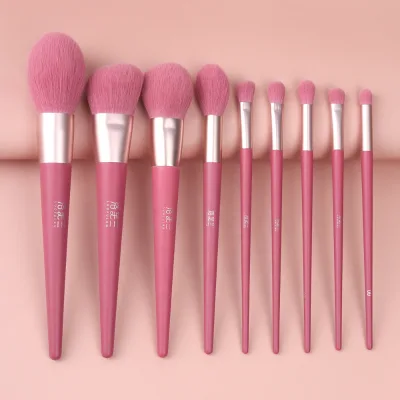 Blush pink and Purple Makeup Brushes for Powder Blush Contour Eye Shadow Make up Brush Set
