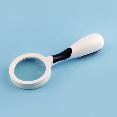 Foreign Trade Hot Item Handle-Type Round Head HD Glass LED Light Multi-Function ABS Magnifier 65mm Lens Diameter