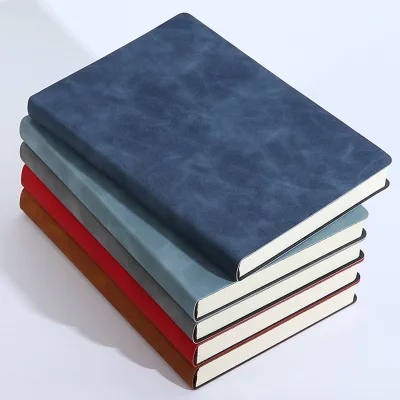 Custom Logo A5 Classic Soft Leather Notebook Sub-Enterprise Office Meeting Record Book A4 Business Notepad Loose-Leaf Diary