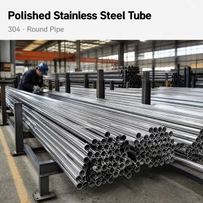 Polished Stainless Steel Pipe 304 Round Tube Bright Surface Industrial Decorative Tube for Custom Parts
