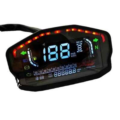 New 1-6 Speed Adjustable Water Temperature Oil Meter 2-4 Cylinder Motorcycle Naked Handlebar Color Screen LCD Meter New