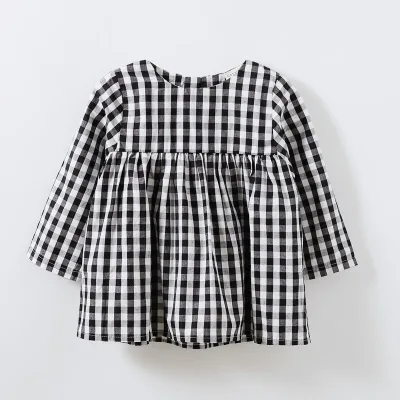 Hot Sale Children Girl Plaid Dress Baby Gingham Party Princess Girl Dress